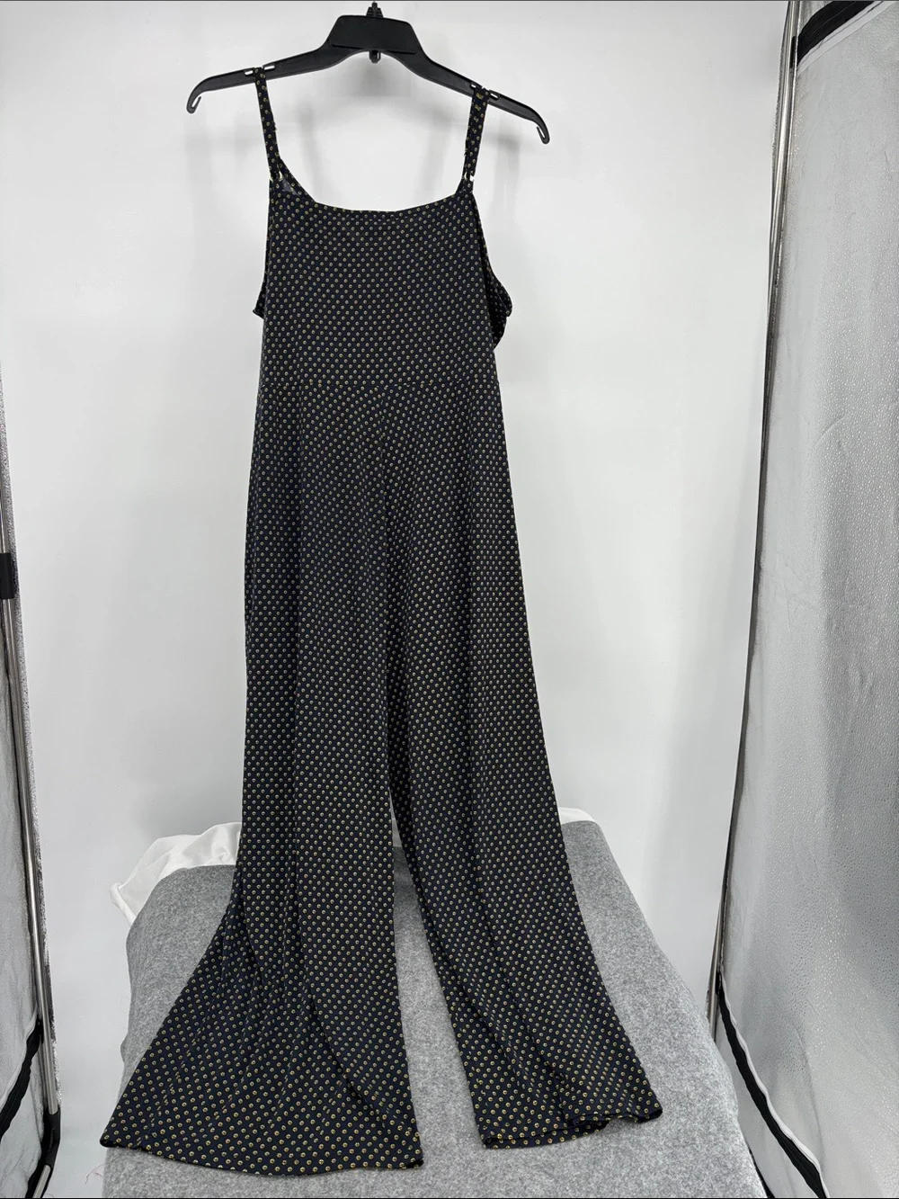 MICHAEL MICHAEL KORS Midnight blue gold Printed Side-Tie Sleeveless Jumpsuit NWT